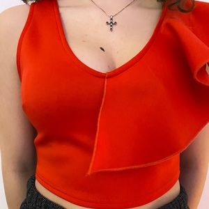 Red formal crop top